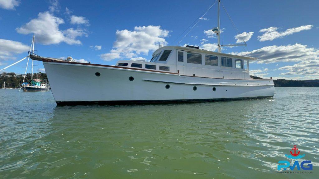 The 1947 Lidgard Sedan, Maharatia, designed by Roy Lidgard // Supplied: Tradeaboat
