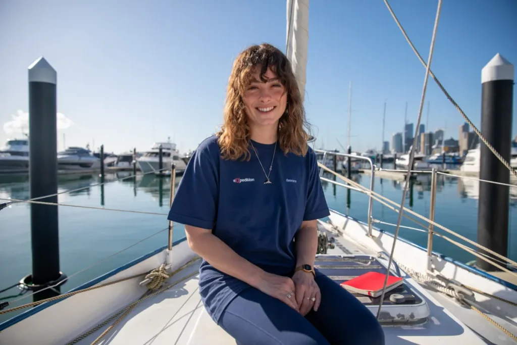 Rowan Henthorn. Kiwi joins all-female voyage to tackle plastics problem in the Pacific // Photo credit: Nick Monro