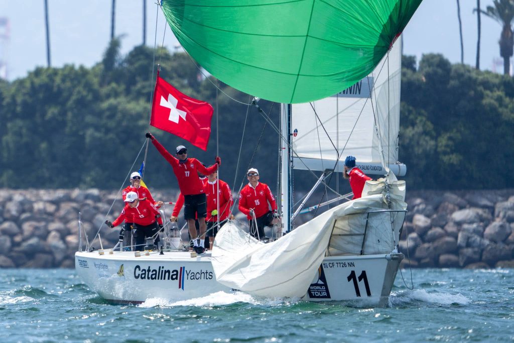 Eric Monnin/SUI (Swiss Match Racing Team). 2026 LBYC Congressional Cup, Day 4. Long Beach Yacht Club, Long Beach, CA. May 02, 2026. // Photo credit: Ian Roman / WMRT