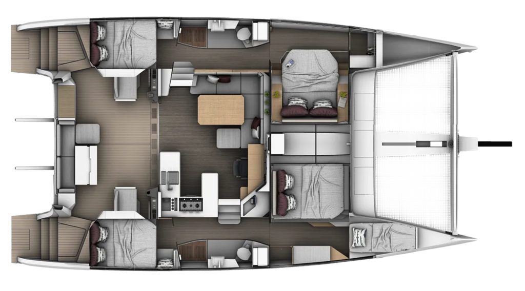 Layout of the Seawind 1370 // Multihull Central