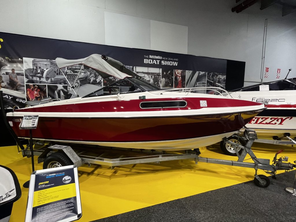 HAINES HUNTER V17 1983 V17L Cabin Runabout as displayed at the 70th Hutchwilco New Zealand Boat Show (2026) // BNZ