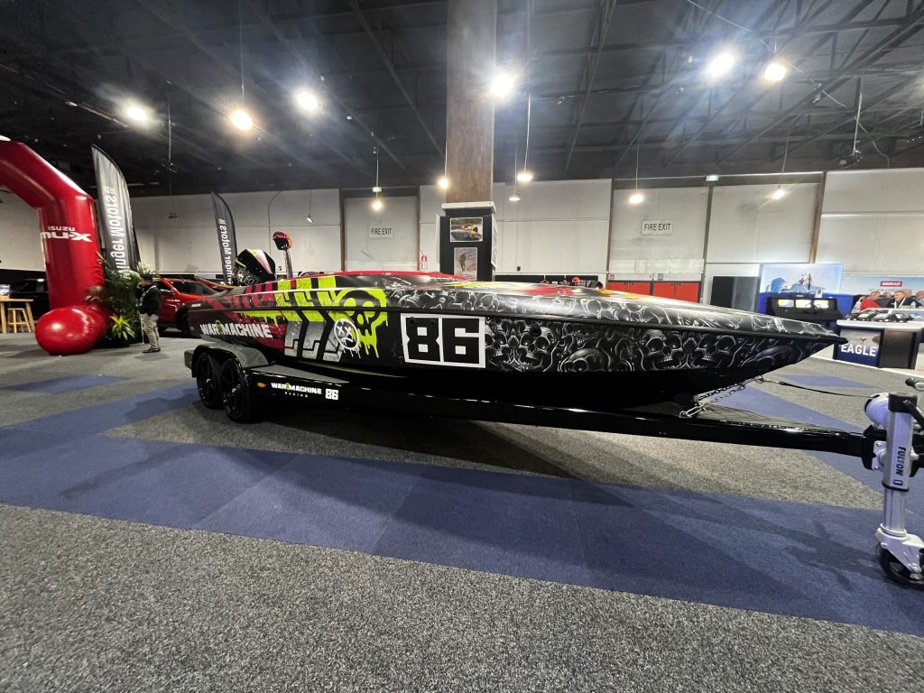 Nic de Mey's F2 Phantom War Machine at the 2026 Hutchwilco New Zealand Boat Show