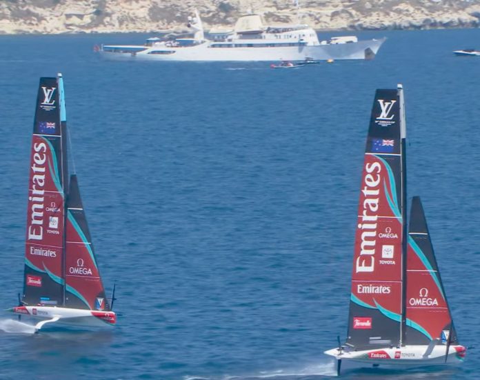 AC38 Preliminaries Sardinia - Fleet Race 7 // Photo credit: America's Cup media