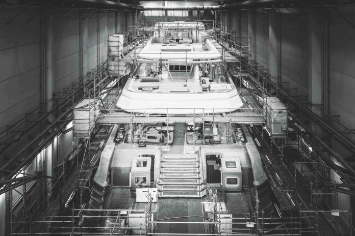 This 147m superyacht is nearing completion, a collaboration between Ferretti, Vripack Yacht Design and Nauta Design project-managed by CRN. // Supplied