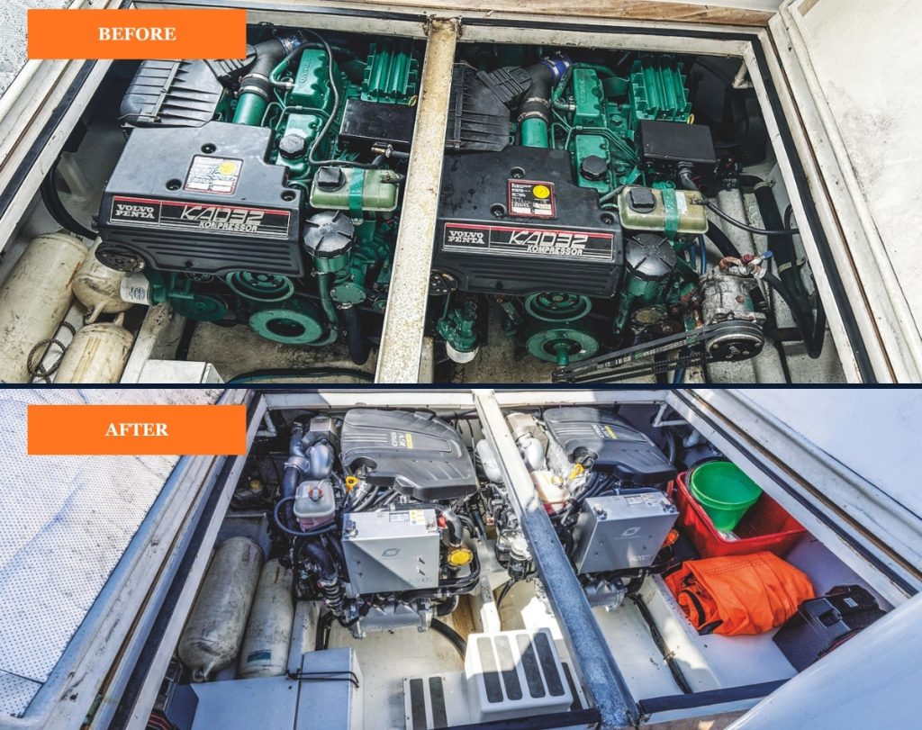 Space between the Volvos was non- existent. The smaller Hyundais made things much easier. Avanti, the 1998 Genesis 320, found in Repower: Twin Transplant // Photo credit: Roger Mills