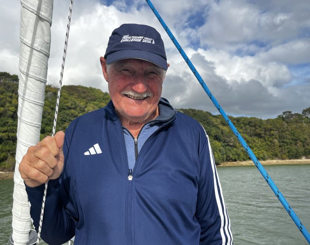 Malcolm Dickson and Saura ahead of the 2026 Solo Trans-Tasman Yacht Challenge // Photo credit: Boating New Zealand