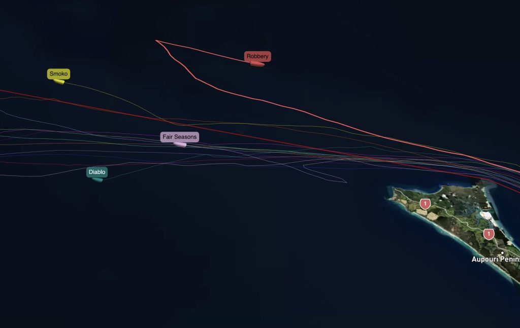 Robbery has turned around after retiring from the 2026 Solo Trans-Tasman Yacht Race. Photo grab from YBT.