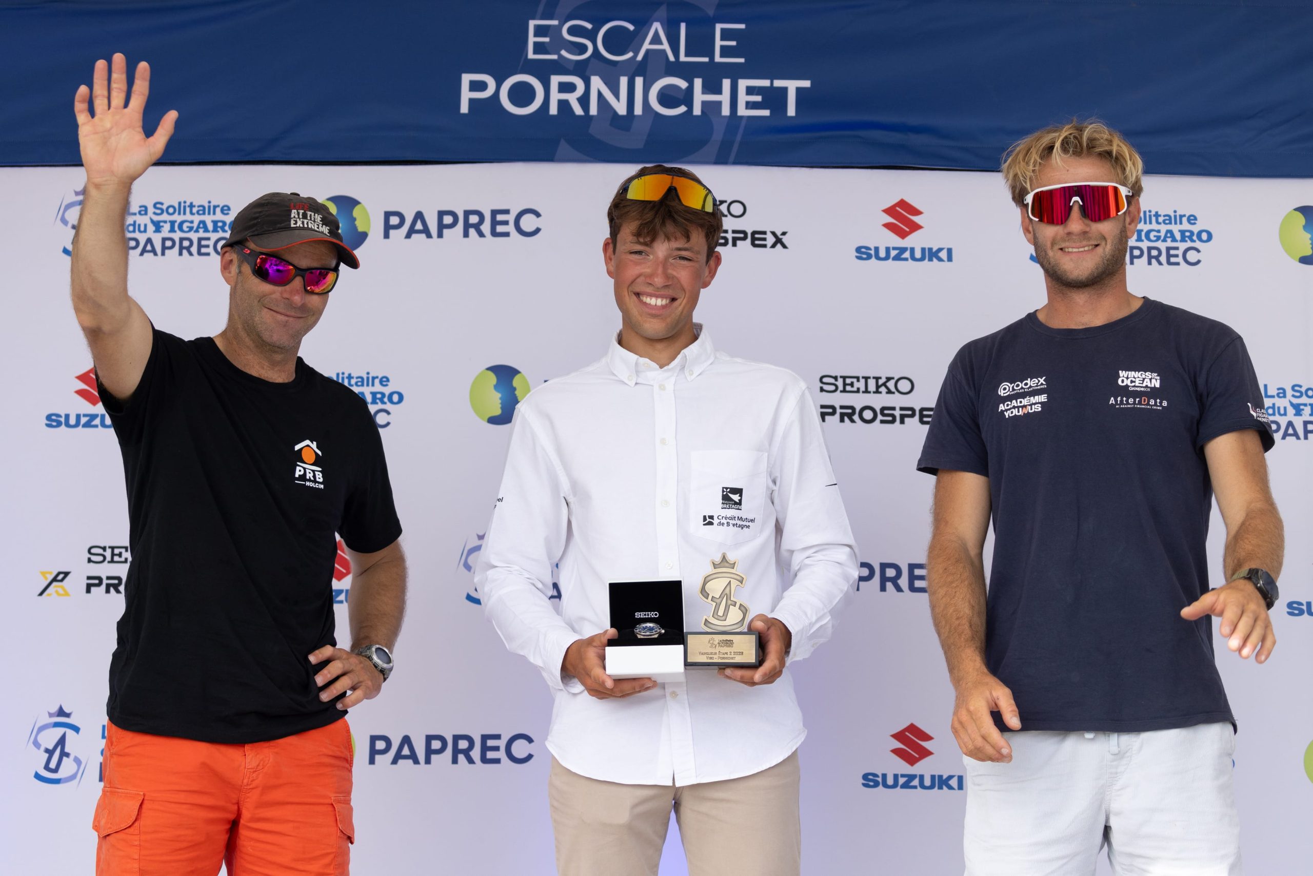 Stage 2 prize-giving in Pornichet