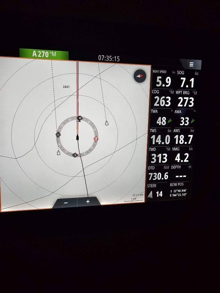 Chartplotter snapshot from Geoff Thorn aboard Catnip // Geoff Thorn, Catnip / Solo Trans-Tasman Yacht Challenge