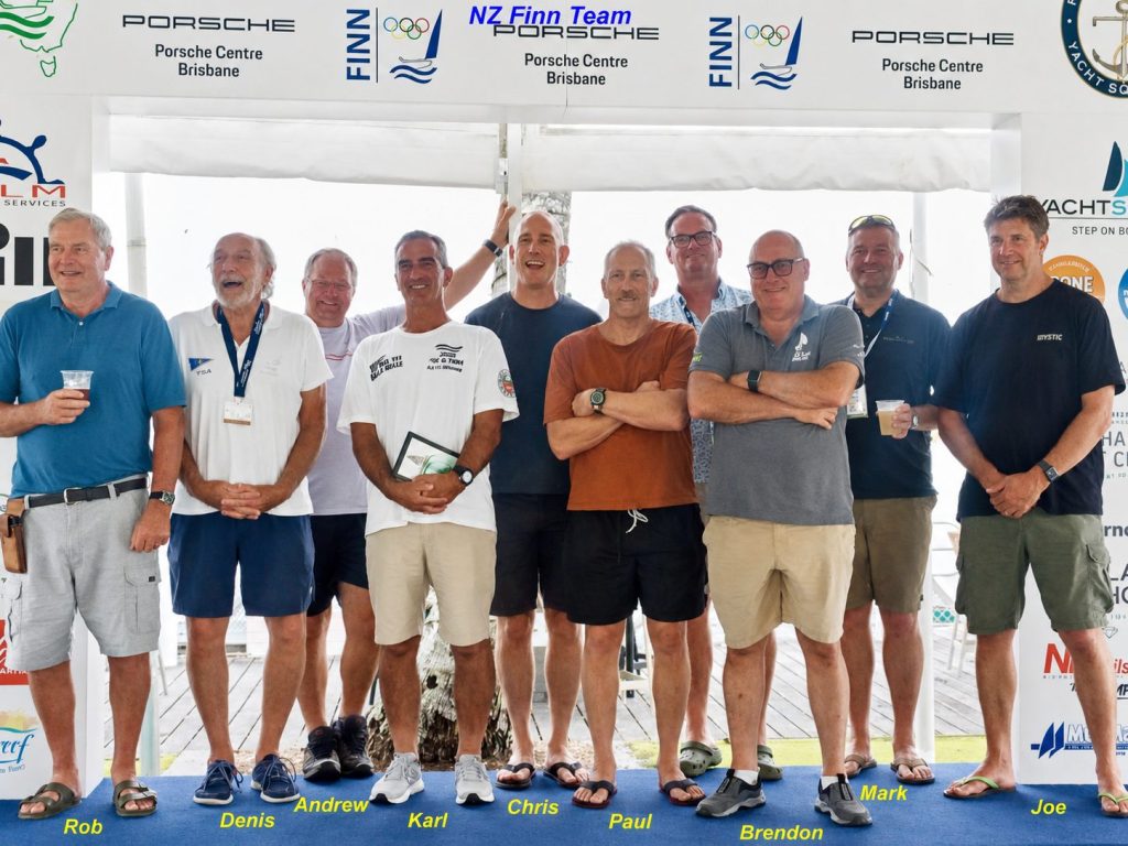 The NZ Finn Team at the Finn World Masters 2026 // Photo credit: NZ Finn Team