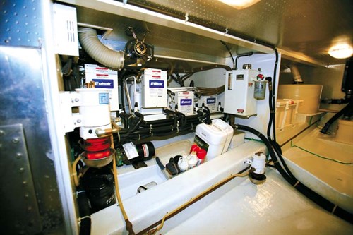 Engineroom of the Kadey Krogen 48 Yacht // Supplied