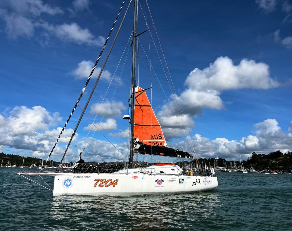Kevin Le Poidevin's Open 40 Roaring Forty at the start line of the 2026 Solo Trans-Tasman Yacht Challenge. // Photo credit: Kirsten Thomas