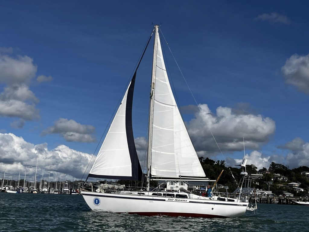 Fair Seasons, Doug Esterman's Cavallier 39 on the start line of the 2026 Solo Trans-Tasman Yacht Challenge. // Photo credit: Kirsten Thomas