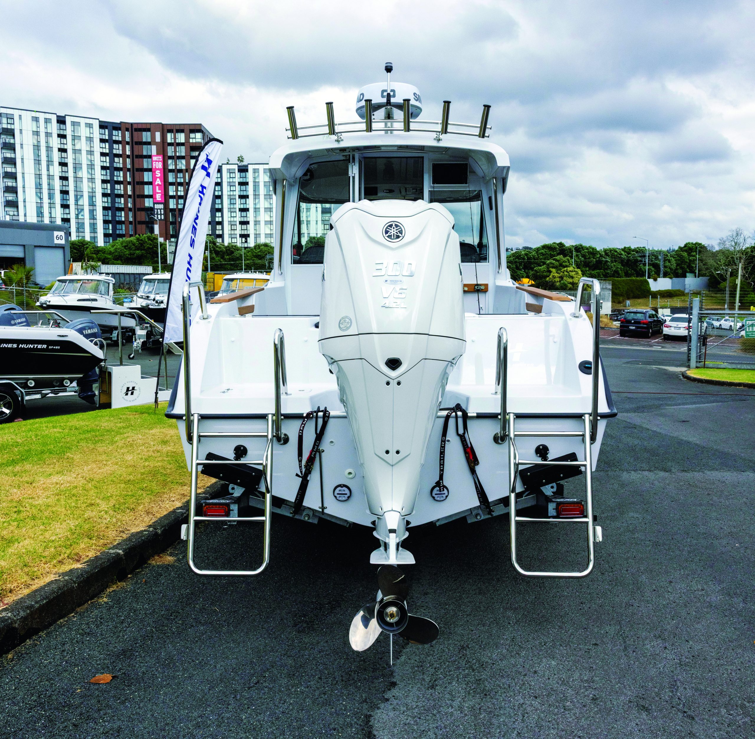 The new cages have gates that drop down for boarding. CZone and Simrad autopilot are also offered. // Photo credit: supplied.