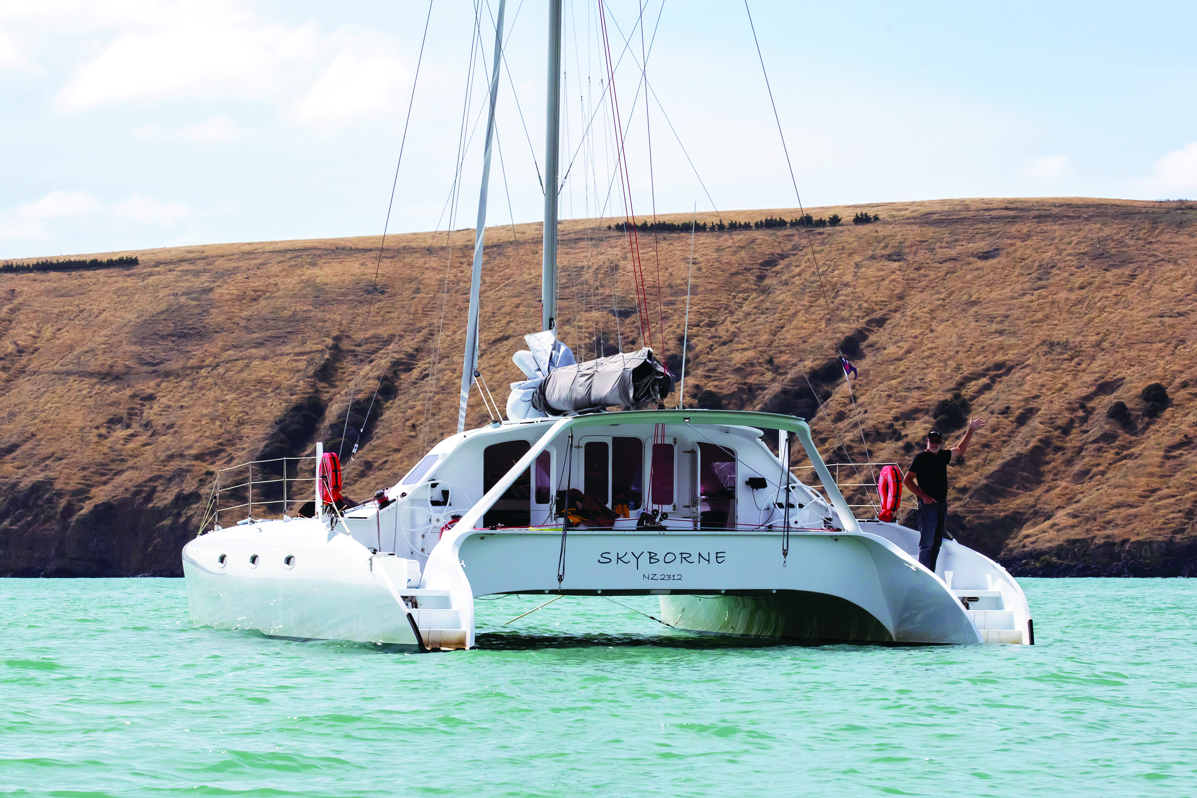 At anchor, Okains Bay, Akaroa. // Photo credit: Alex and Lesley Stone