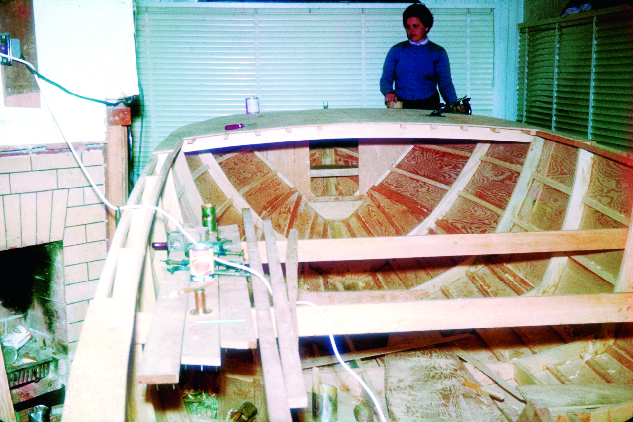 building and removing a 22ft Carl Augustin runabout in, and from, the Fenwick family home // Photo credit: supplied.