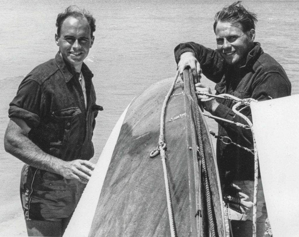 John Chapple and Derek Thomas, the skipper and hard working crew of Flamingo. // Photo: supplied