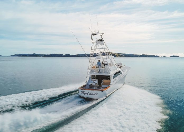 Rowe’de’O heads out at WOT (30 knots) in perfect Bay of Islands conditions. // Supplied