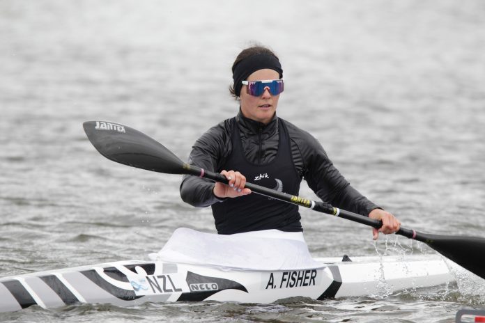 Aimee Fisher KI 500 Photo credit: Canoe Racing New Zealand