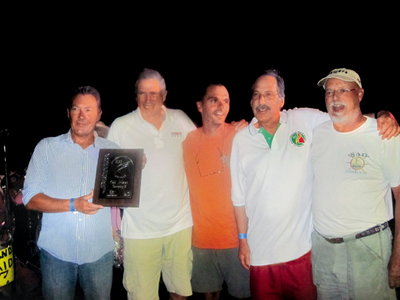 Prizegiving, (from left) Steve, Bill, Francois, Stewart and Robin. Banderas Bay Regatta – flying the Kiwi flag in Mexico's biggest Race Week. // Photo courtesy of Steve Raea.