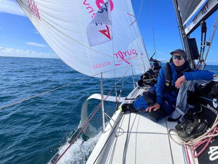 Keel trouble on the Channel, then a dive — Oakley Marsh fights back on Tour Voile's opening leg // Photo credit: DigiLab