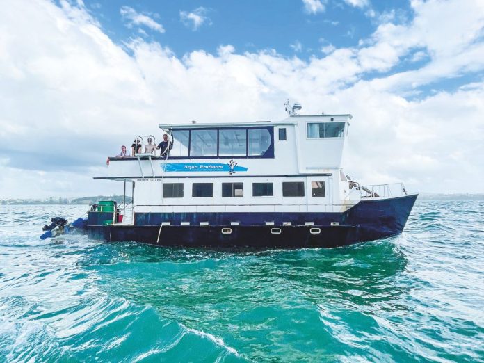 Cat-A-Rac, the houseboat in the middle of the article titled, Have houseboat, will travel. // Supplied