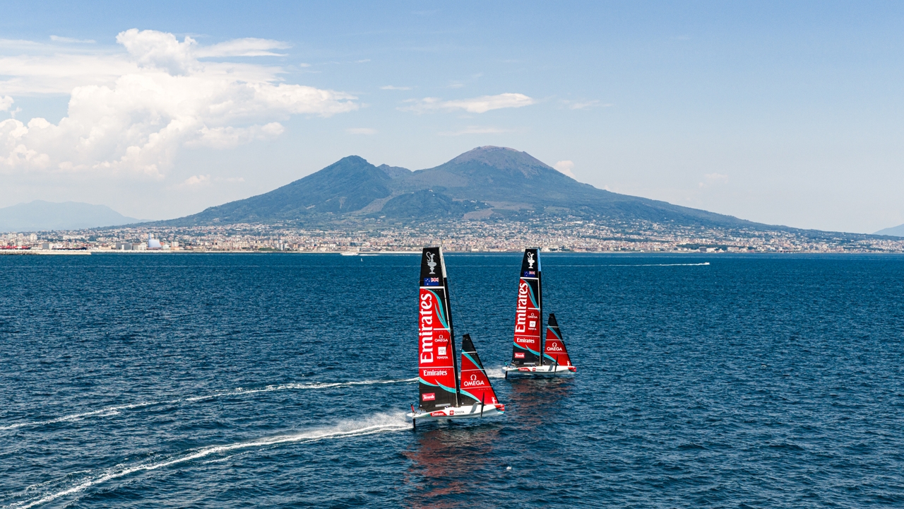 Emirates Team New Zealand Takes Their First Flight In The Bay Of Naples Emirates Team New Zealand Takes Their First Flight In The Bay Of Naples