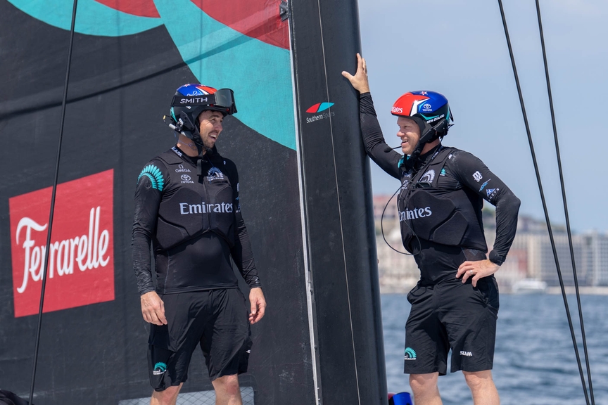 Emirates Team New Zealand Takes Their First Flight In The Bay Of Naples