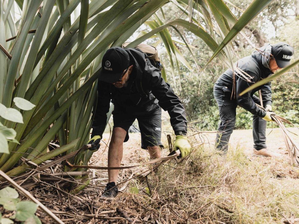 Yamaha volunteers roll up sleeves for Rotoroa Island Conservation Day. // Photo: Supplied