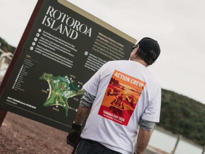 Yamaha volunteers roll up sleeves for Rotoroa Island Conservation Day. // Photo: Supplied