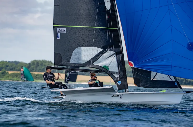 2026 49er, 49erFX and Nacra 17 European Championships, Day 3: New Zealand's world champions Seb Menzies and George Lee Rush back in medal contention in Germany