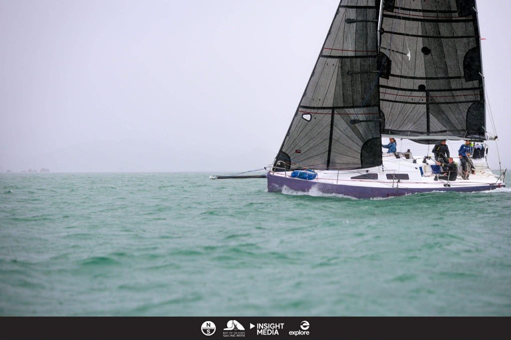 Physical Favours during the 2026 Bay of Island Sailing Week. He will be competing again in Physical Favours in January 2027. // Photo credit: Insight Media