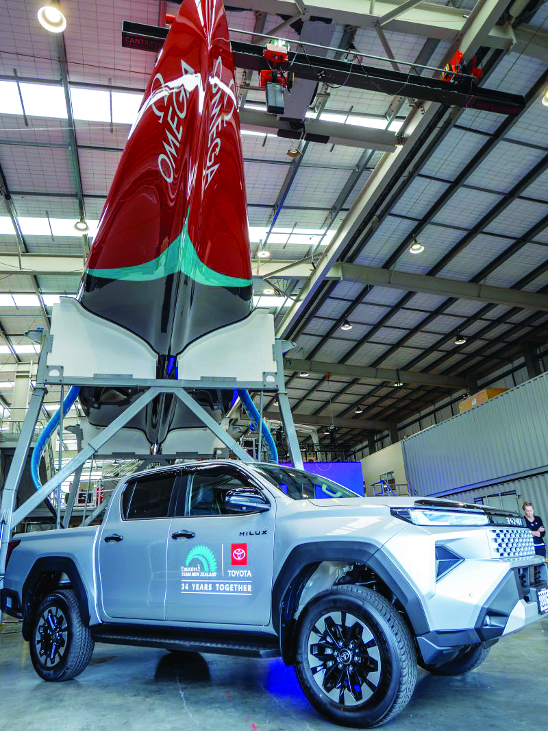 Hilux and the boat. Backing Kiwi ingenuity: Toyota renews partnership with Emirates. // Supplied