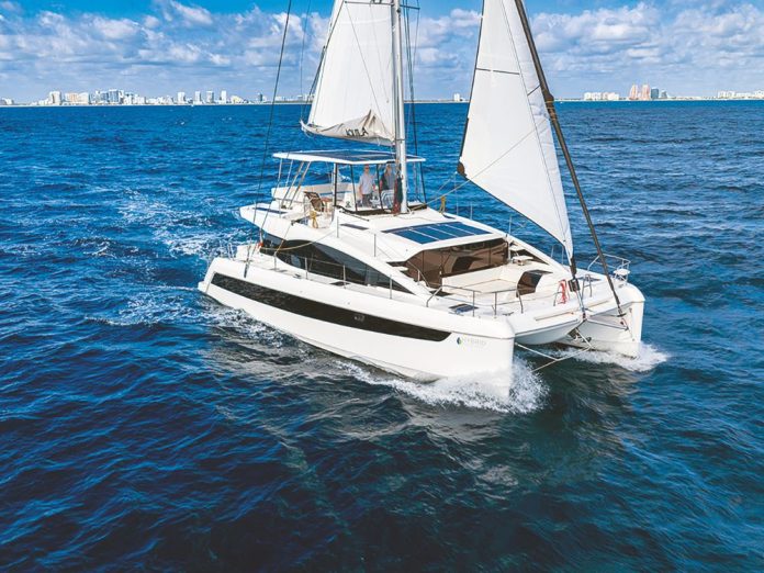 The Aquila 50 Sail under sail. Whitehaven Marine appointed Aquila dealer // Supplied The Aquila 50 Sail under sail. Whitehaven Marine appointed Aquila dealer // Supplied