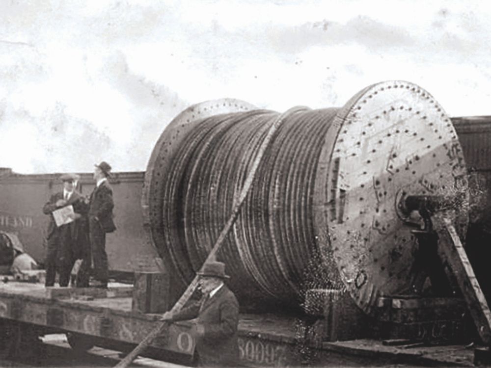 In the 1800s, while laying telegraph cables, piano wire was used to plumb the depths in deep water. // Supplied