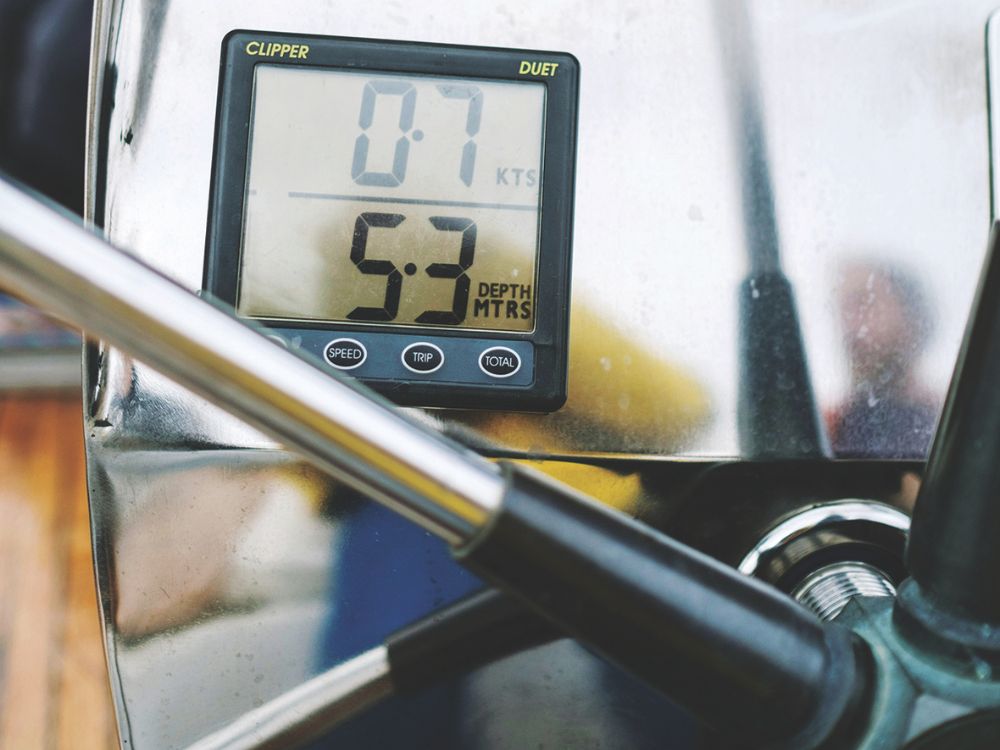 Sonar uses sound pulses to determine water depth, which can be displayed several ways, including as a simple digital readout. // Supplied