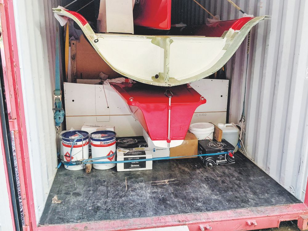 Manulele Tausala. packed into a container for the trip from New Zealand.