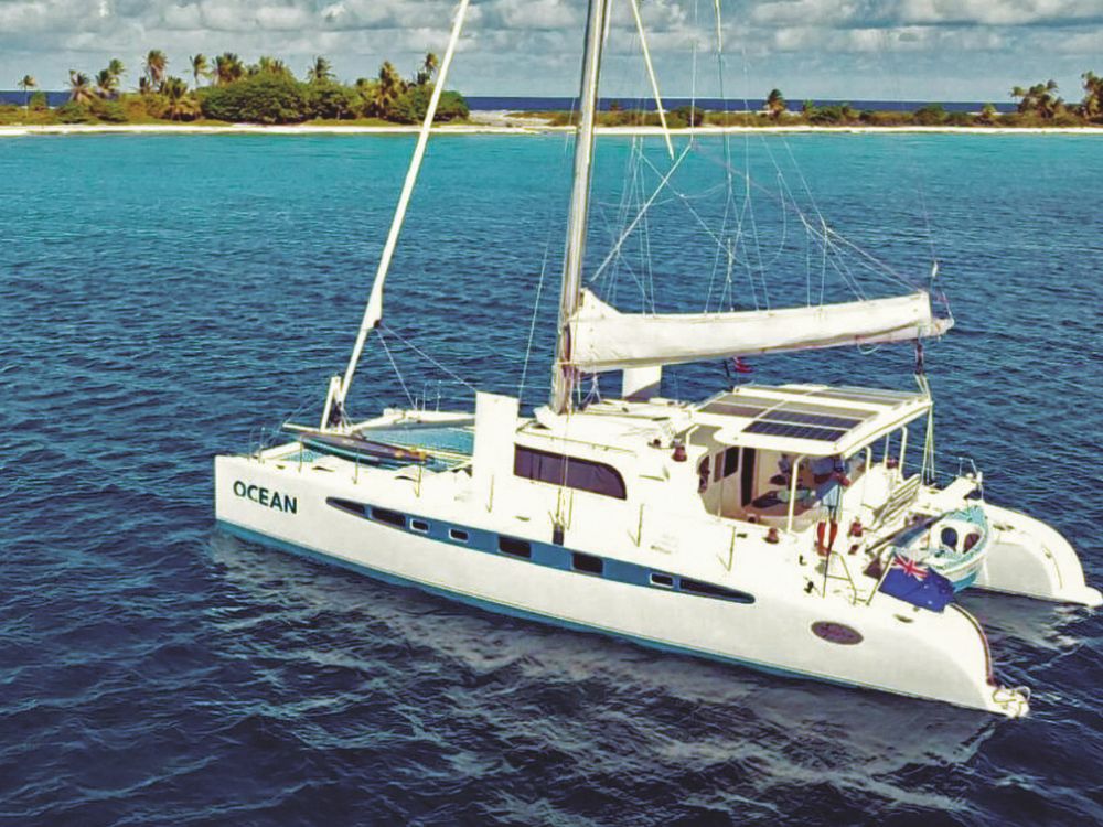 A well-founded catamaran like the Linskey’s Ocean can carry you around the world. // Photo credit: Tom Linsky