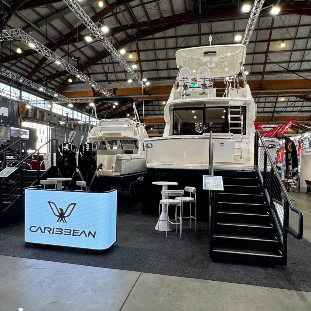 Caribbean exhibited the Caribbean 27F and 40F at the 2026 Sydney Boat Show // Caribbean Boats