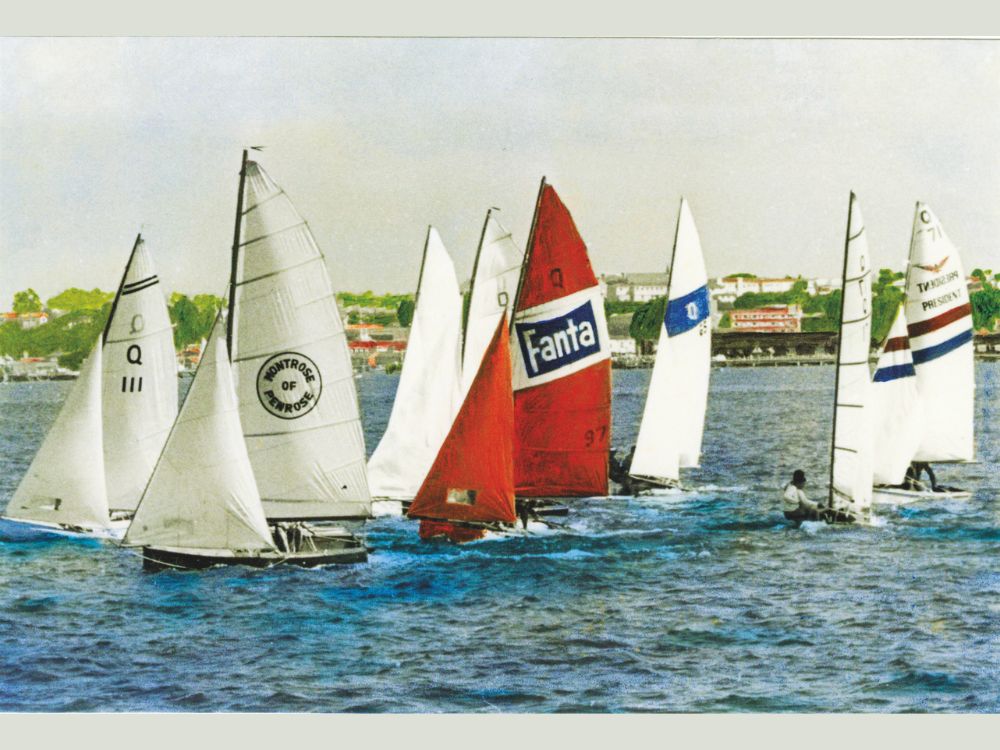 Auckland Sailing Club Q Class race 1965. Quahlee (Q111) holding top spot. // Supplied