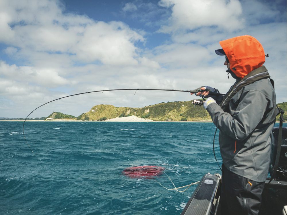 Soft baiting can still be very effective in blowy conditions; in this case a drogue has been deployed to slow the drift speed. // Supplied