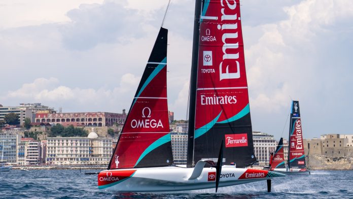 06 July 2026. Louis Vuitton 38th America's Cup. Naples, Italy - ETNZ first sail in Naples Bay Ian Roman / America’s Cup