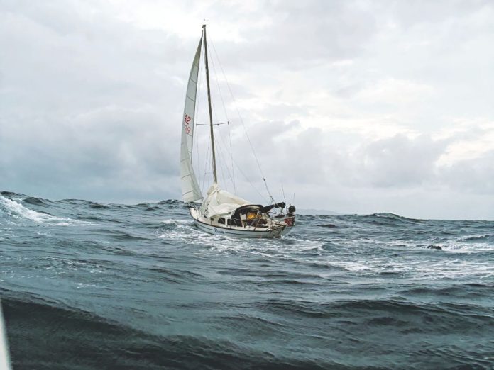 Muritai was shepherded by Coastguard Mangawhai’s RV Kokako in rough conditions back to the safety of Marsden Cove. // Photo credit – Andy Fallon