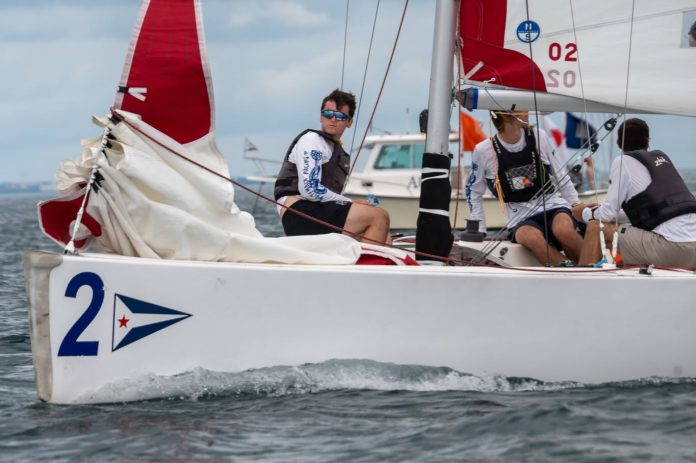 Boat 2, Josh Hydes boat and team in the 2026 Chicago Grand Slam. // Courtesy of Chicago Yacht Club.