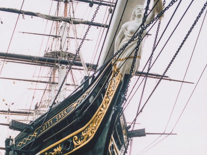 The world's most famous tea clipper carries the figurehead of Nannie the Witch.