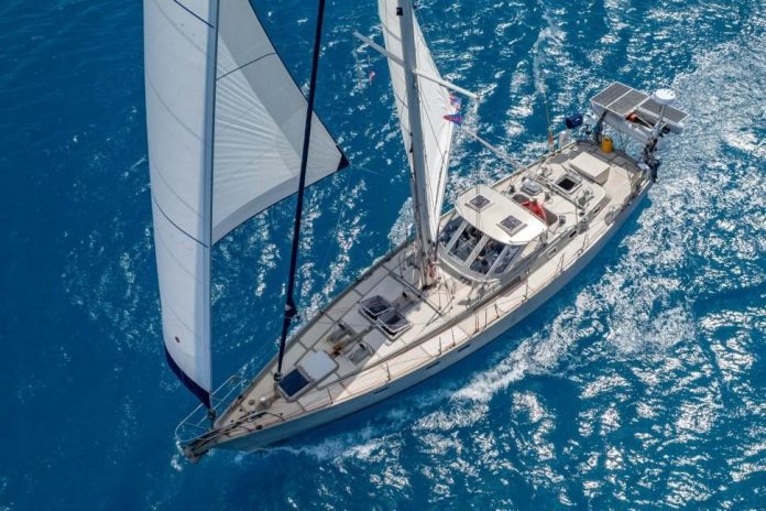 Ocean Flyer 55, "Big Sky" (1996). For sale through 36 Degrees Brokers. // Supplied