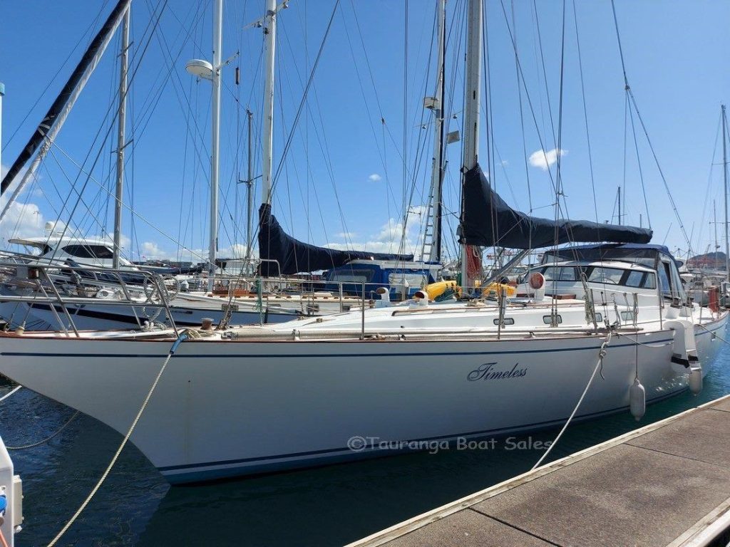 NZ-built custom offshore sloop (1998). For sale through Tauranga Boat Sales. // Supplied