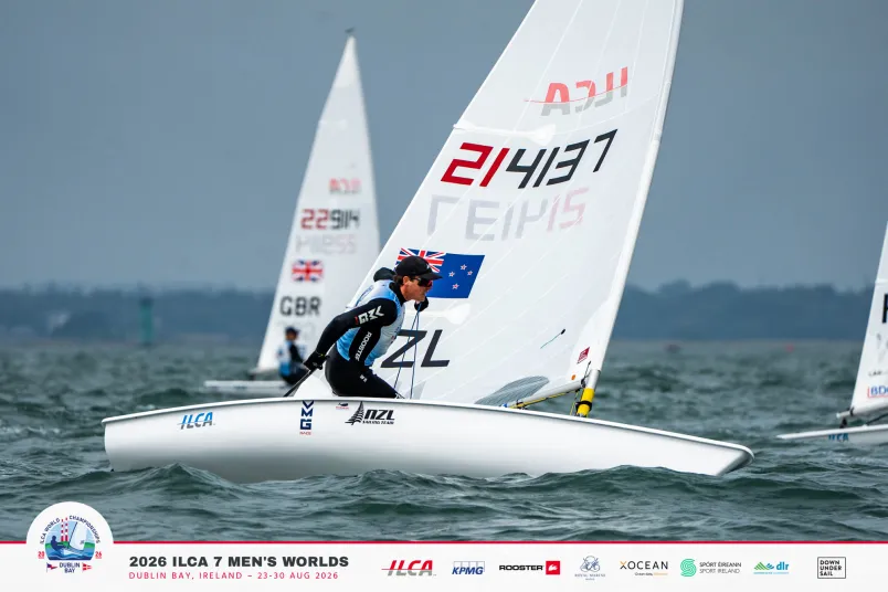 2026 ILCA 7 World Championships, Day 2: New Zealand's Tom Saunders, George Gautrey and Caleb Armit qualify for gold fleet in Ireland