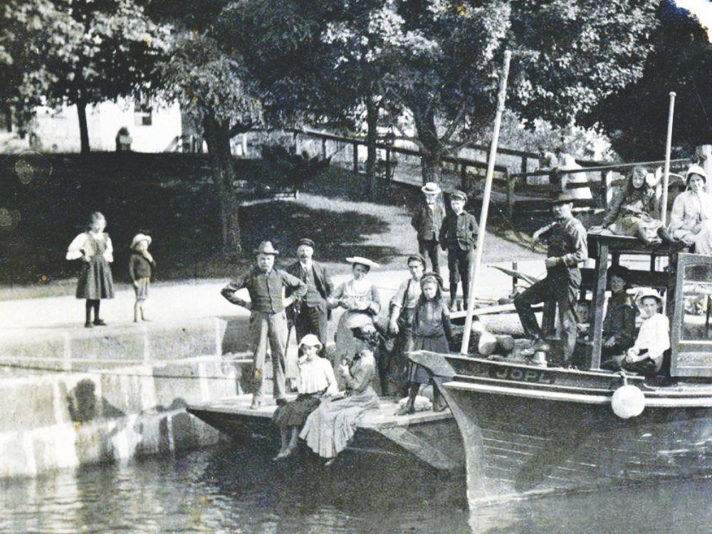 Newbro Lock, 1905. Rideau Canal, an epic of water, granite, and sweat.