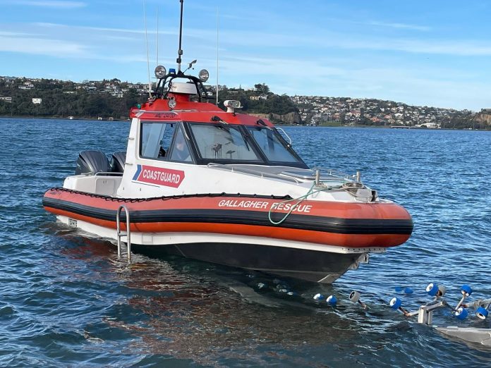 Gallagher Rescue, which came from Waihi Beach earlier in 2026, has undergone a full refit, including new twin Yamaha F250 outboards with a HelmMaster EX control package and updated electronics, before entering water testing. // Photo courtesy: Read Marine